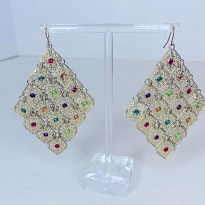 NEW…Gold/Multi-colored earrings OS (one size) from CHARLOTTE RUSSE